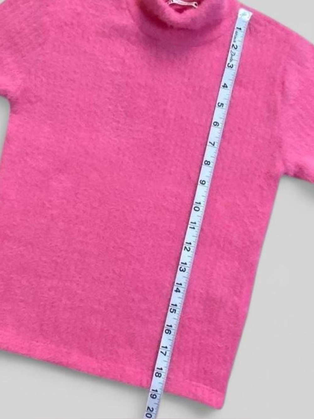 Zara Pink Eyelash Knit Mock Neck Sweater Fuzzy Girly Top - Picture 3 of 8